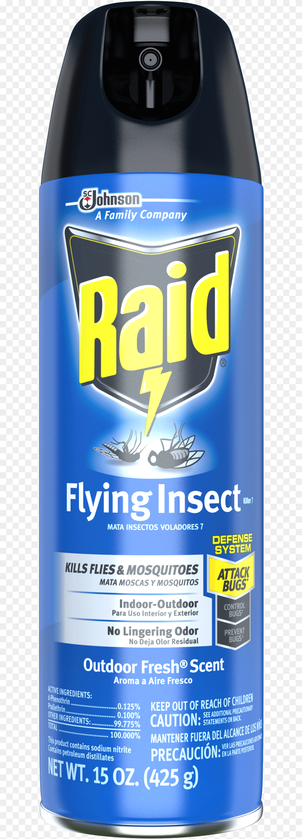 Raid Flying Insect Killer Is Specially Formulated Raid Flying Insect Killer 15 Oz, Tin, Can, Bottle Png