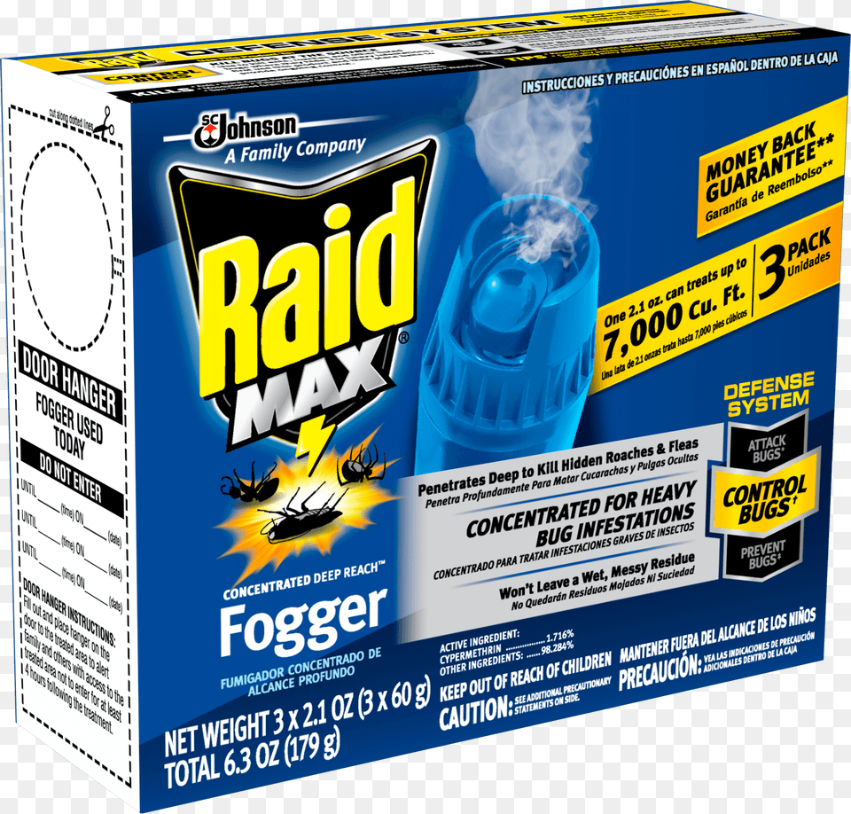 Raid Max Concentrated Deep Reach Fogger, Advertisement, Poster Png