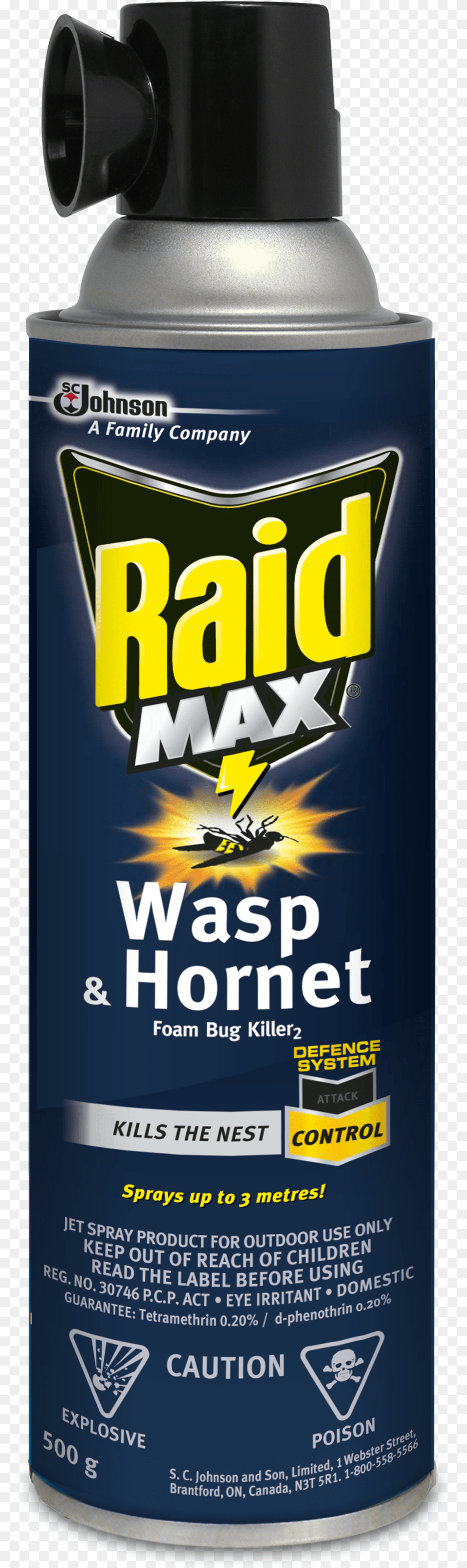 Raid Max Wasp Amp Hornet Foam Bug Killer Raid Max Wasp And Hornet, Tin, Can, Spray Can, Bottle Free Transparent Png