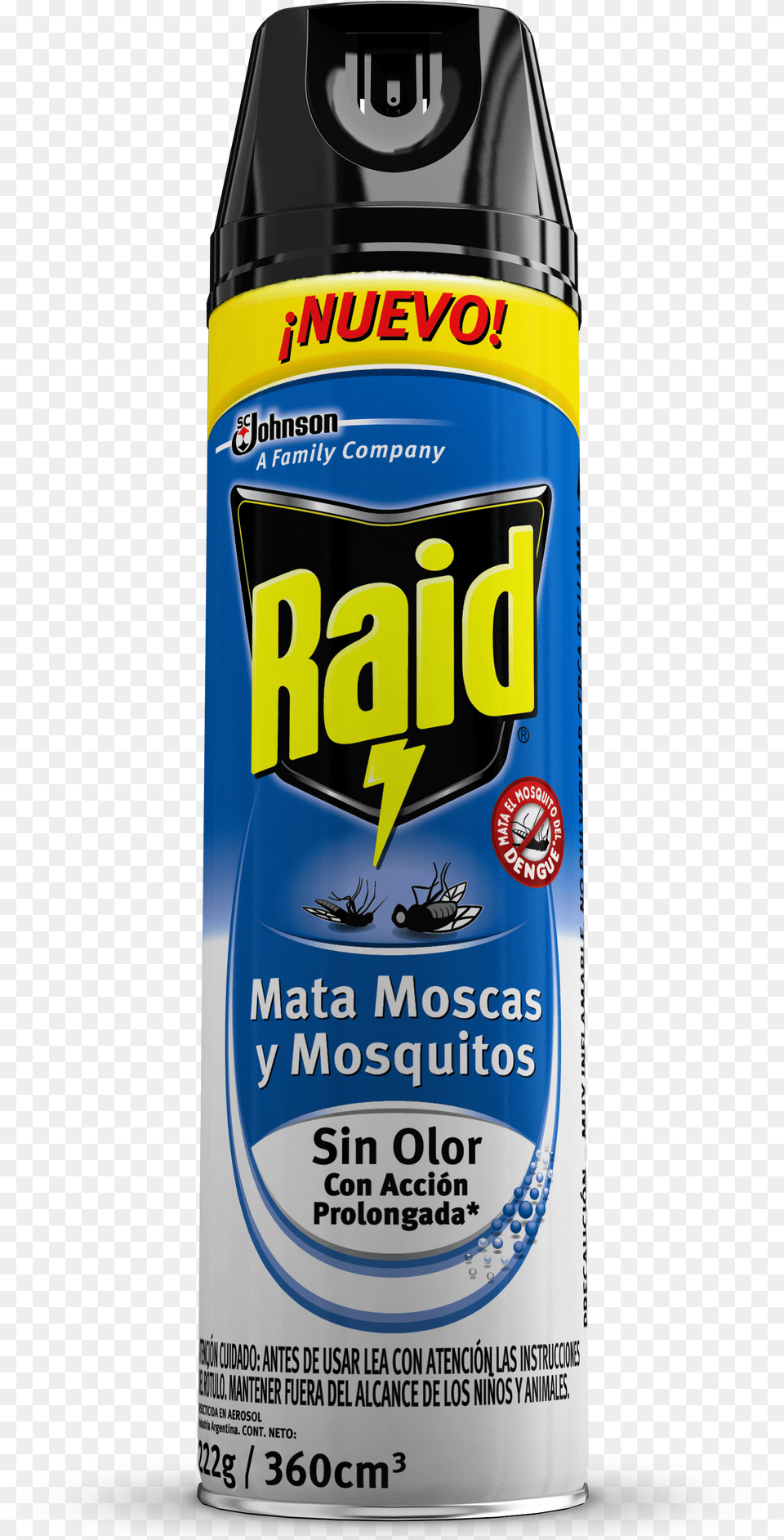 Raid Moscas Y Mosquitos Sin Olor X 360 Cc Raid, Can, Spray Can, Tin, Food Free Png