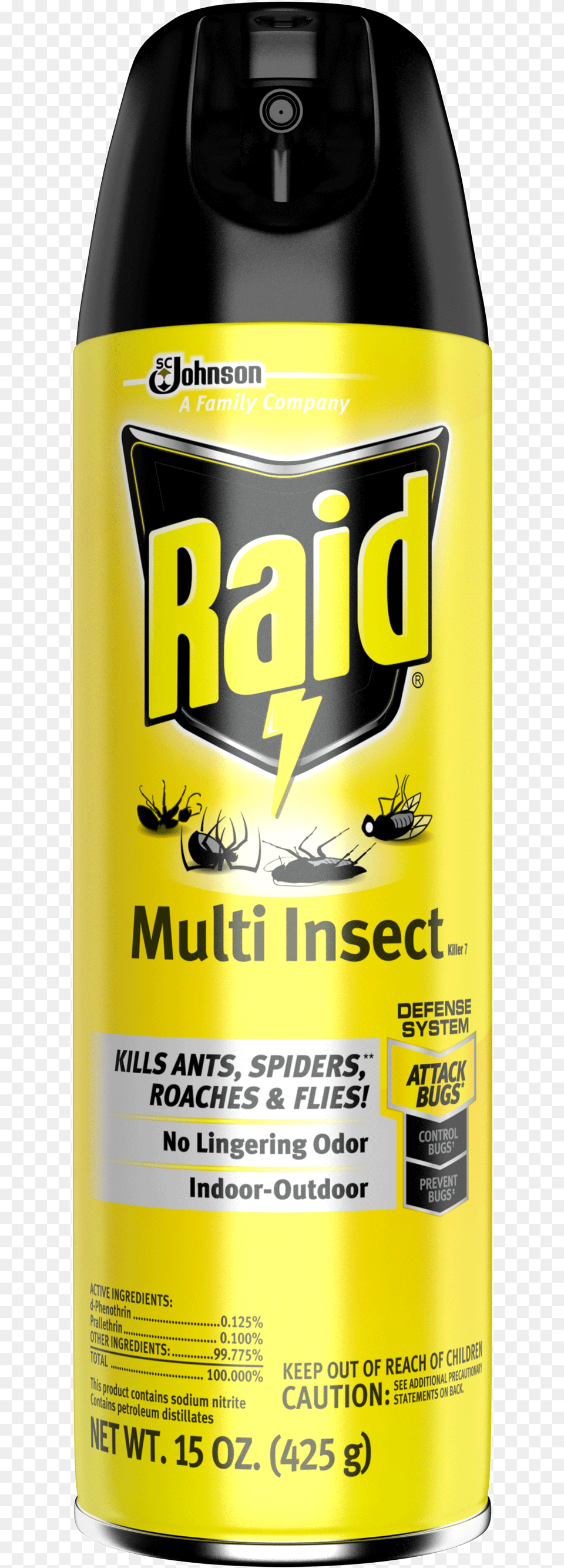 Raid Multi Insect Killer Is Specially Formulated To Raid Multi Insect Killer 15 Oz, Alcohol, Beer, Beverage, Bottle Free Transparent Png
