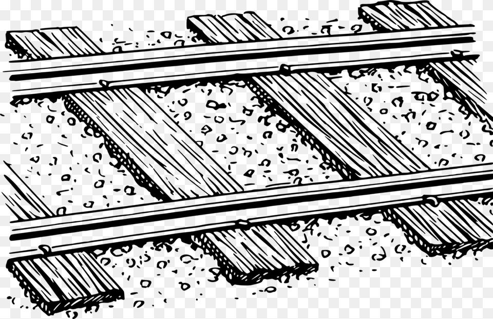 Rail Transport Train Track Drawing Railway Clipart Train Track Clipart Black And White, Gray Free Png