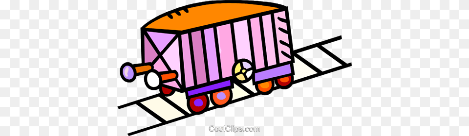 Railcar On Train Tracks Royalty Free Vector Clip Art Illustration, Moving Van, Transportation, Van, Vehicle Png Image