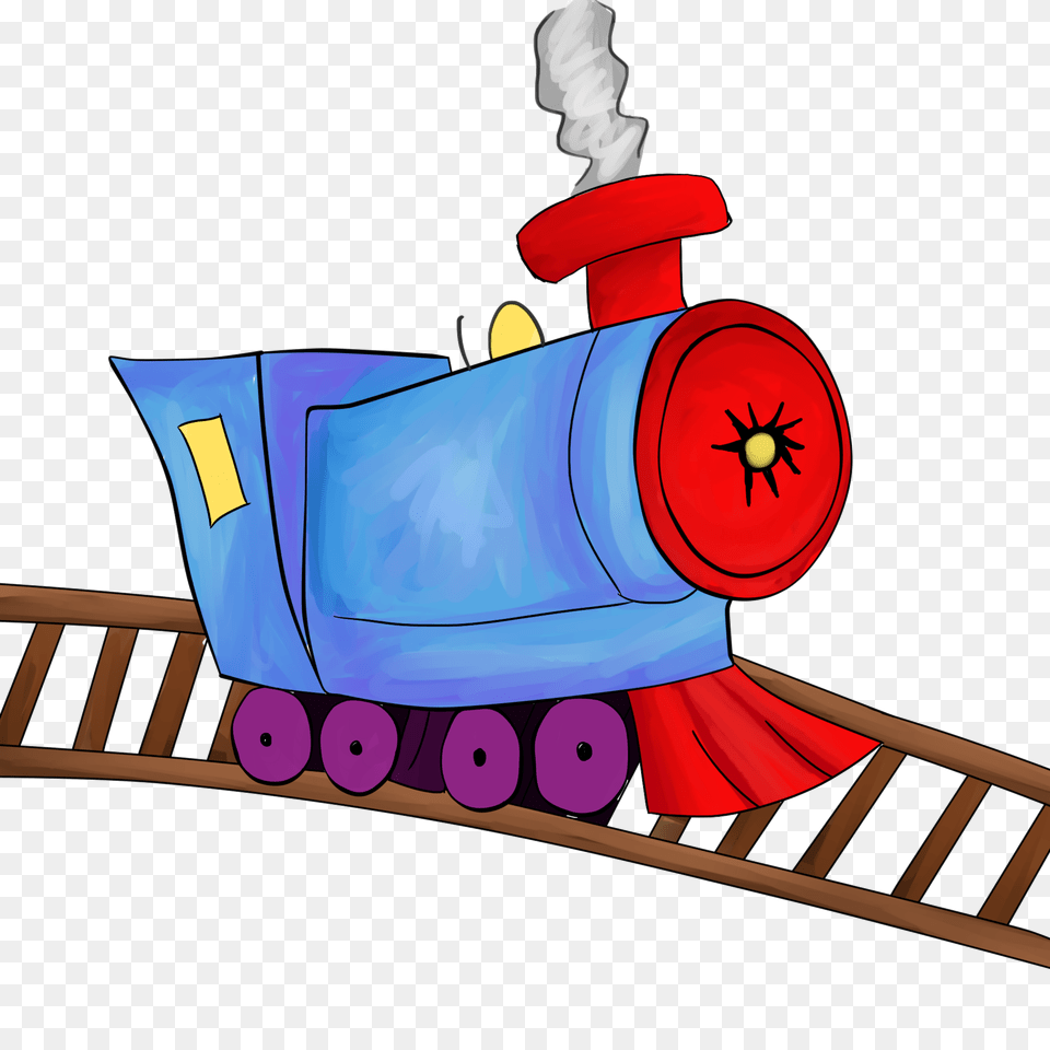 Railroad Clipart Blue Train, Railway, Locomotive, Vehicle, Transportation Free Png