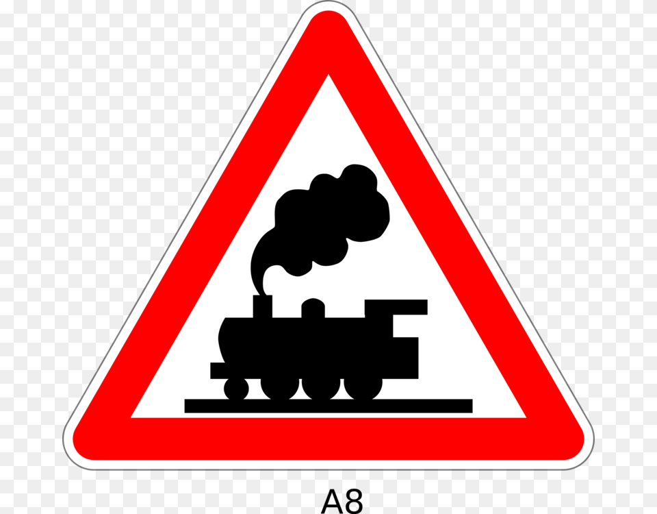 Railroad Crossing Ahead Sign Clipart, Symbol, Road Sign Png Image