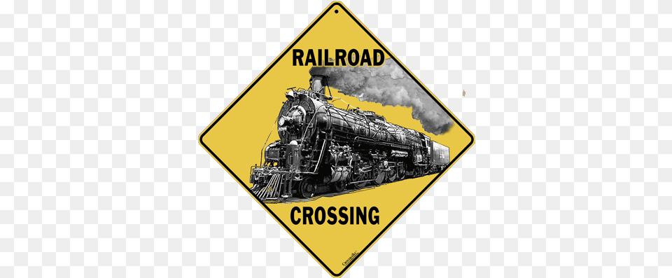 Railroad Crossing Sign Crossing Sign, Vehicle, Locomotive, Transportation, Train Free Transparent Png