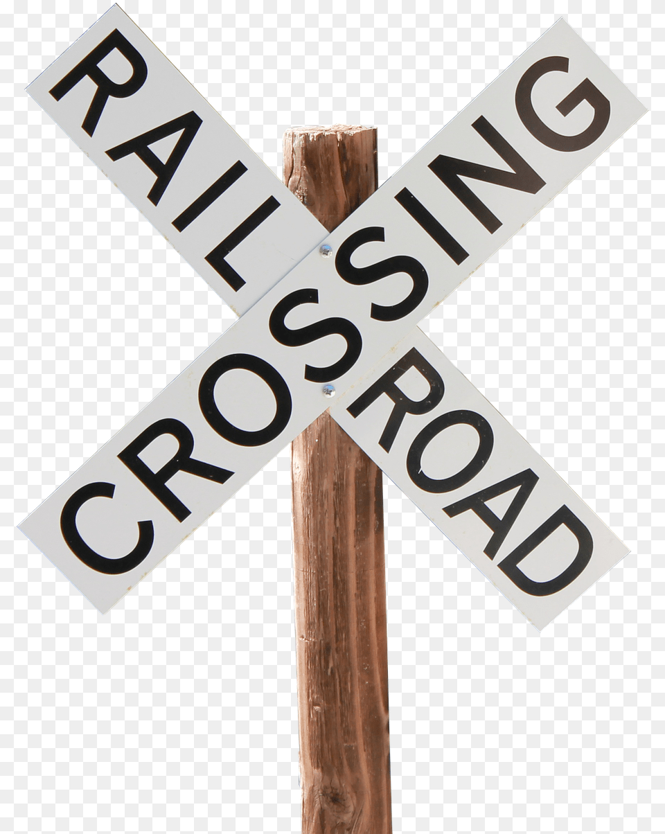 Railroad Crossing Sign Train Railway, Symbol, Cross, Road Sign Free Png