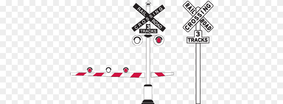 Railroad Crossing Signals, Fence, Light, Sign, Symbol Png Image