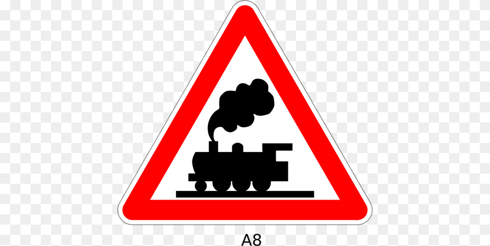 Railroad Crossing Without Gates, Sign, Symbol, Road Sign Png Image