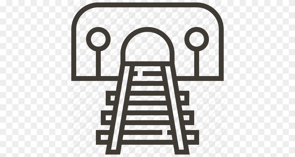Railroad Railway Train Tunnel Icon, Gate, Architecture, Building, House Png Image