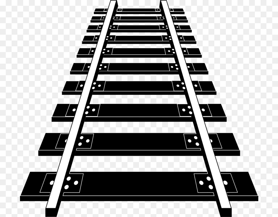 Railroad Track Rail Transportation Train Train Track Clipart Black And White, Railway Png Image