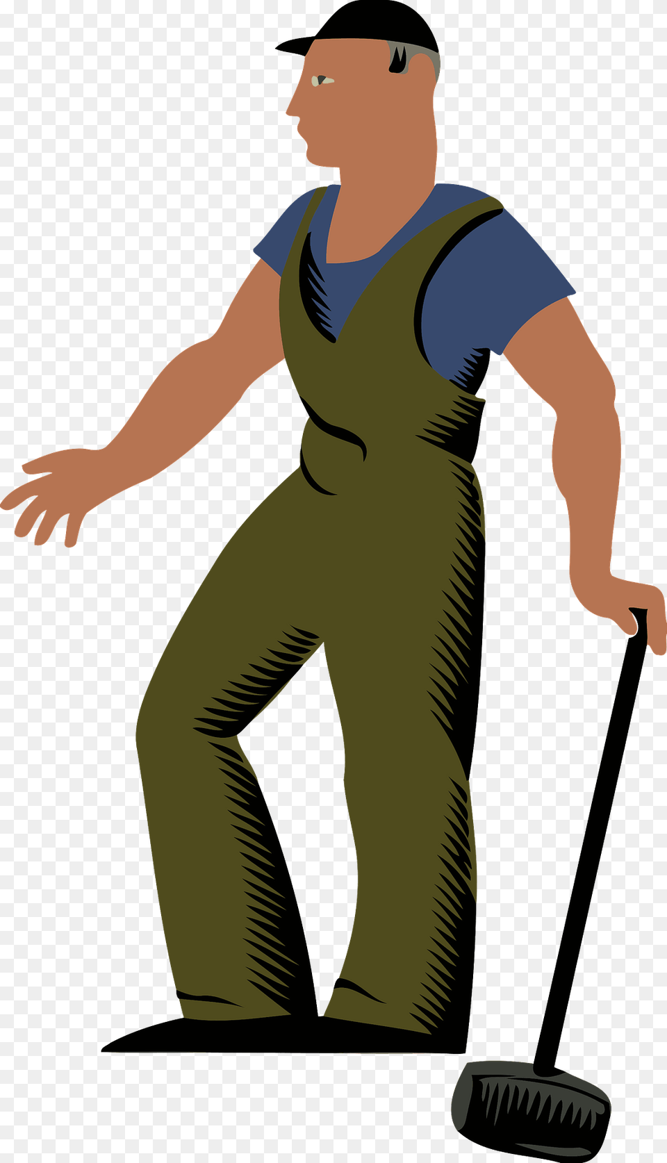 Railroad Worker Clipart, Person, Cleaning, Man, Male Free Png Download