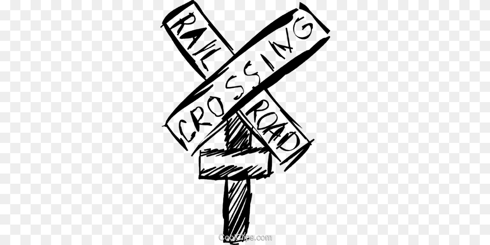 Railway Crossing Sign Royalty Vector Clip Art Illustration, Cross, Symbol, Person Free Png Download