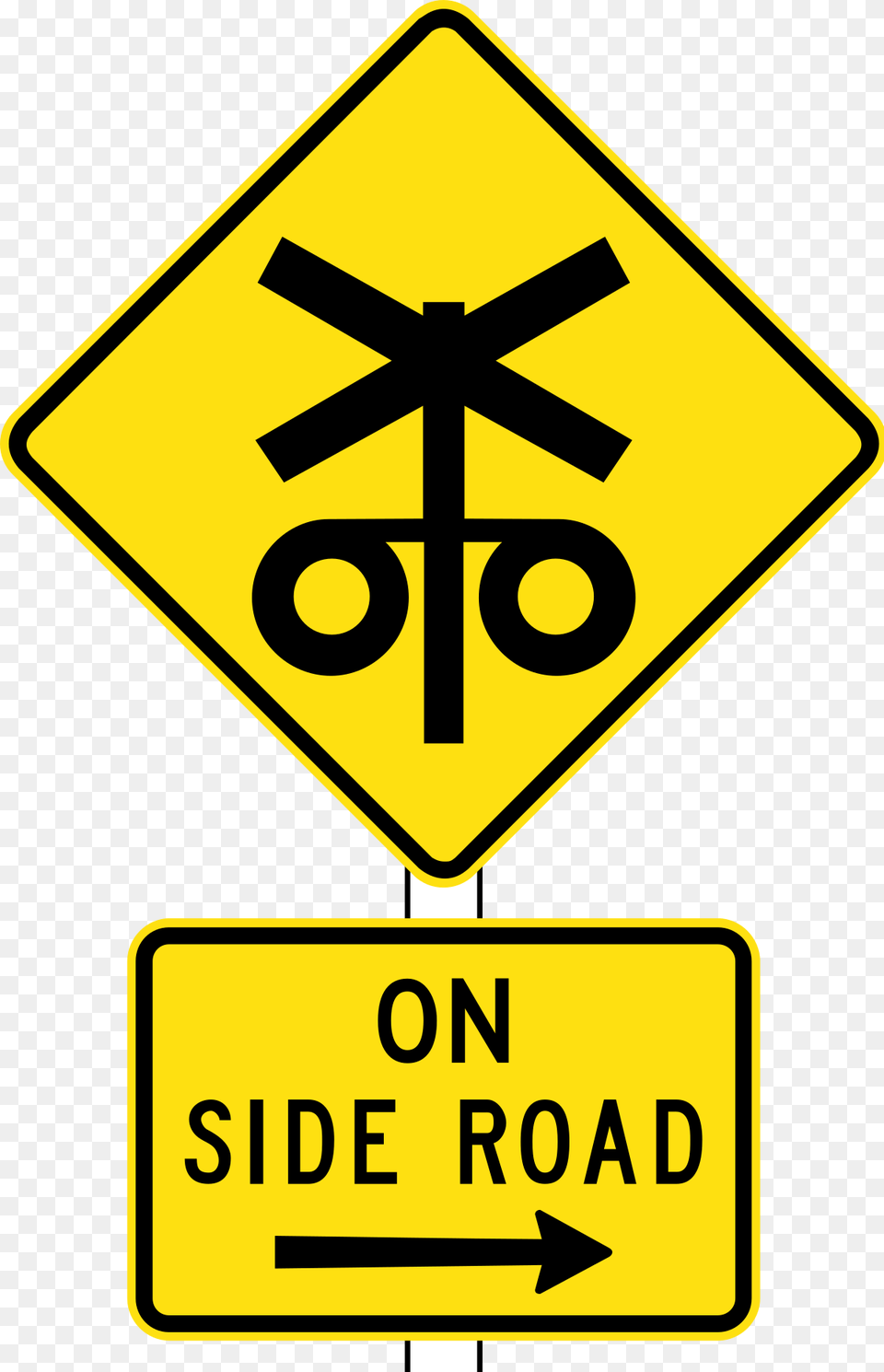 Railway Level Crossing Ahead Sign, Symbol, Road Sign Png Image