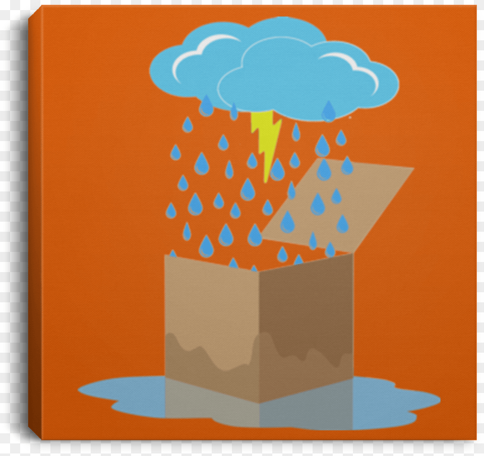 Rain Box Square Canvas Illustration, Cardboard, Carton, Package, Package Delivery Free Png Download