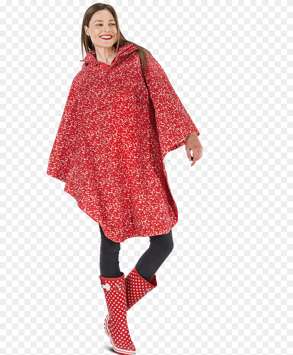 Rain Cape Robin Redwhitetitle Rain Cape Robin Redwhite Leggings, Adult, Person, Female, Fashion Png Image