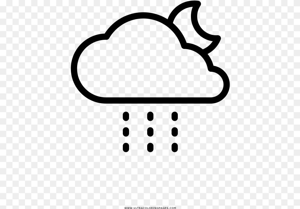 Rain Cloud Coloring Page, Gray Png Image