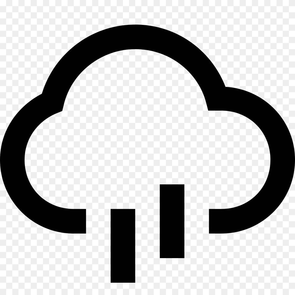 Rain Cloud Icon, Gray Png