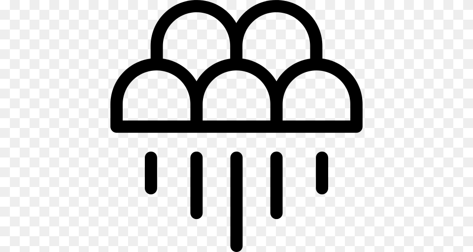 Rain Cloud Icon, Gray Png