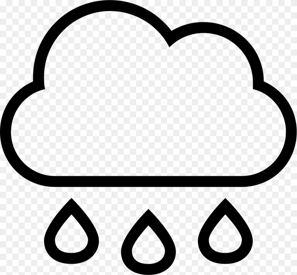 Rain Cloud With Drops Falling Weather Stroke Interface Rain Cloud Outline, Stencil, Ammunition, Grenade, Sticker Free Transparent Png