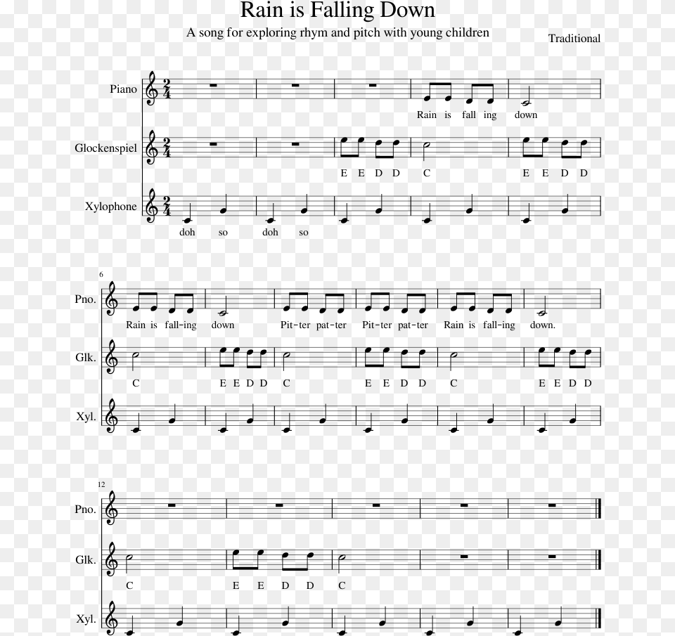 Rain Is Falling Down Sheet Music, Gray Free Transparent Png