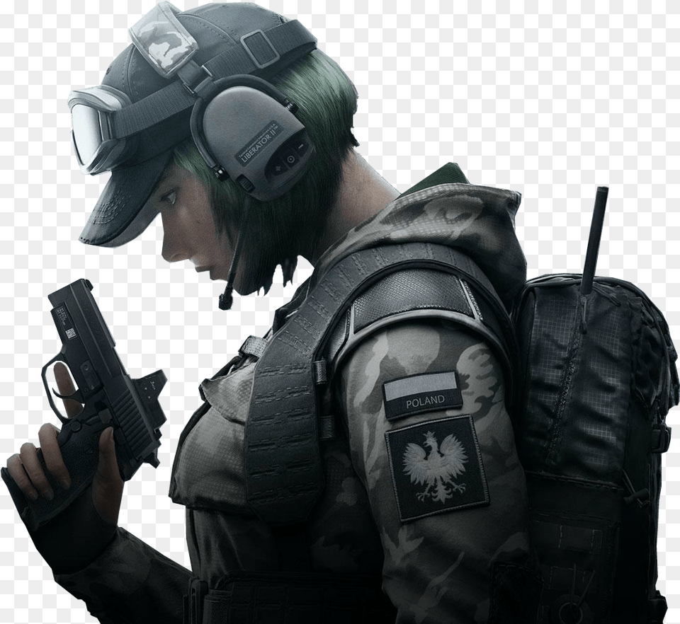 Rainbow 6, Gun, Weapon, Firearm, Handgun Png Image