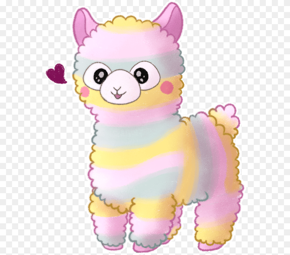Rainbow Alpaca By Inukki Graphic Rainbow Alpaca Drawing, Plush, Toy Free Transparent Png