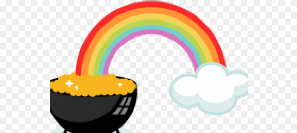 Rainbow And Pot Of Gold Clipart St Day Rainbow Pot Of Gold, Light, Nature, Outdoors, Sky Free Png Download