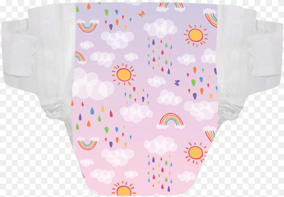 Rainbow And Sun Diaper Background Diaper Free Transparent Png
