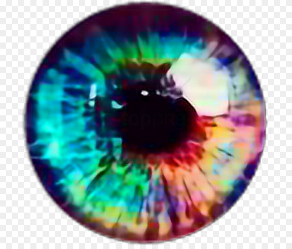 Rainbow Arcoris Sticker Eye Ojo Eyerainbow Ojoarcoiris Rainbow Eyes Transparent Background, Accessories, Gemstone, Jewelry, Ornament Free Png Download