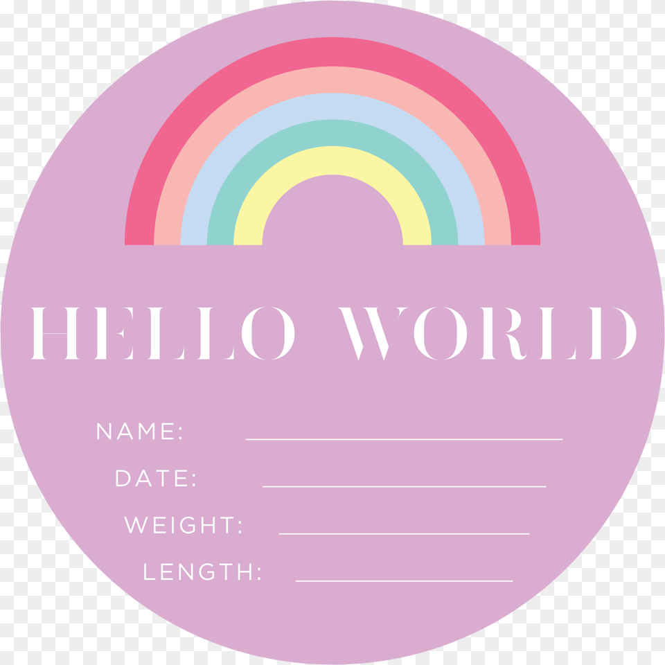 Rainbow Baby Announcement Plaque Color Gradient, Disk Free Png
