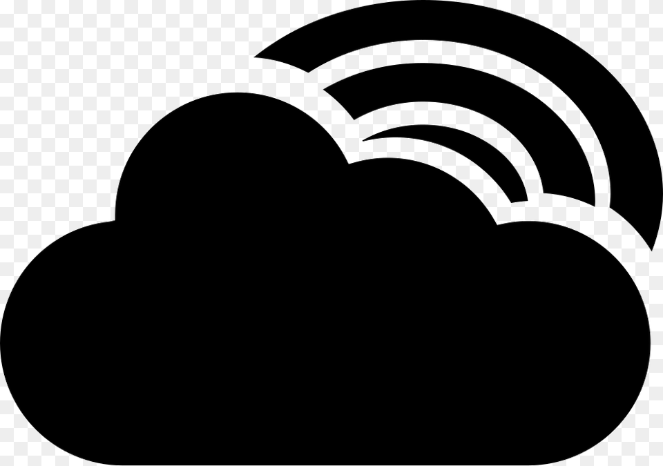 Rainbow Behind A Cloud Icon, Stencil, Electronics, Hardware, Logo Free Png Download
