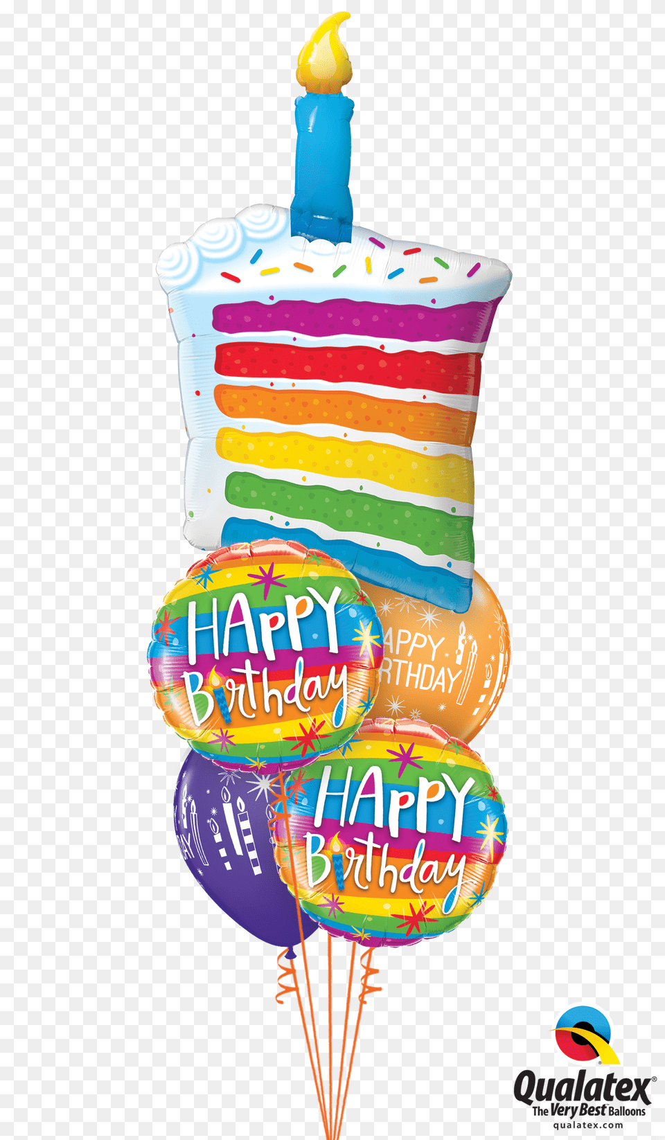 Rainbow Birthday Cake At London Helium Balloons Rainbow Cake Balloon, Food, Cream, Dessert, Ice Cream Png Image