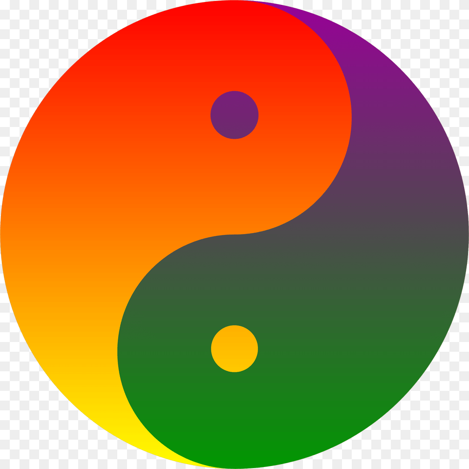 Rainbow Blend Yin Symbols Ying Yang Clip Art, Text, Number, Symbol, Astronomy Png Image