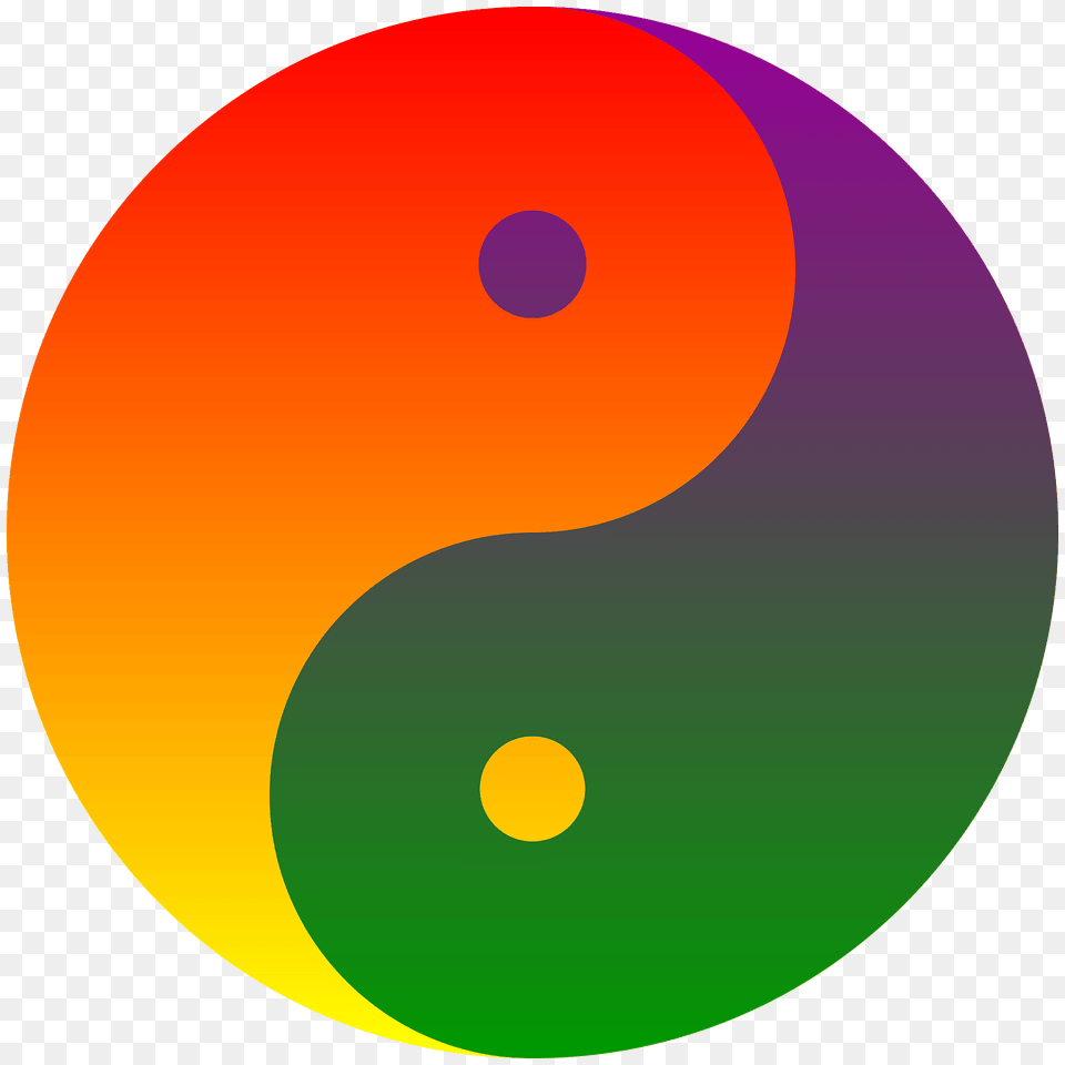 Rainbow Blend Yin Yang Clipart, Number, Symbol, Text, Disk Png