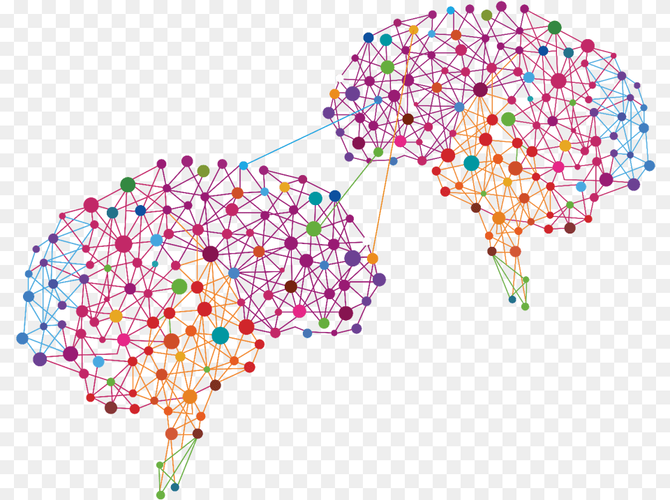 Rainbow Brain Connected Brain, Pattern, Network, Art, Purple Free Transparent Png
