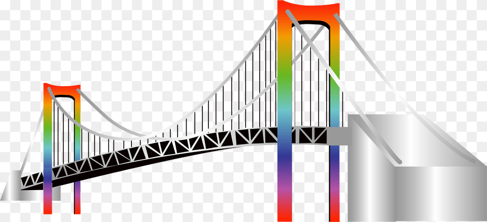 Rainbow Bridge Clipart, Suspension Bridge Png