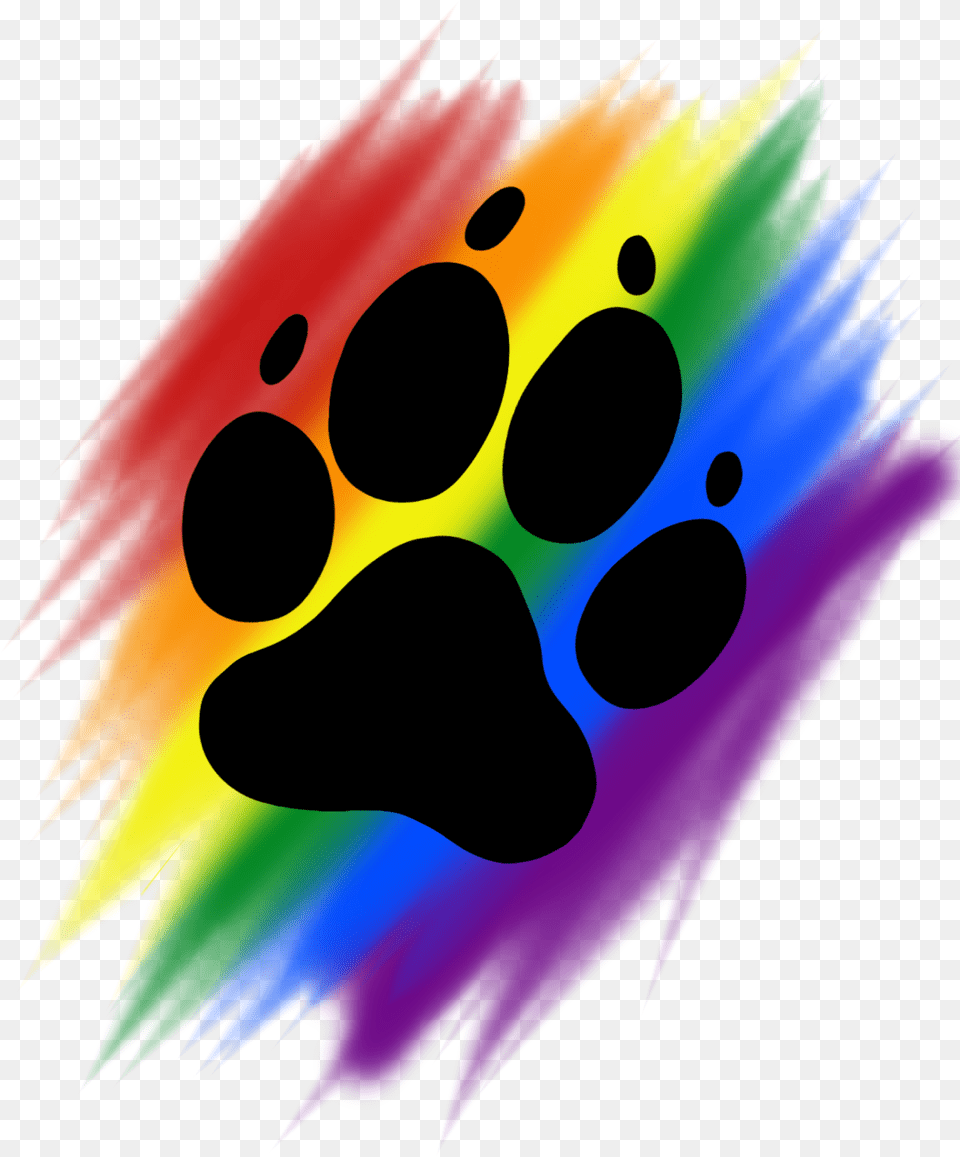 Rainbow Brush Paw Print Free Transparent Png