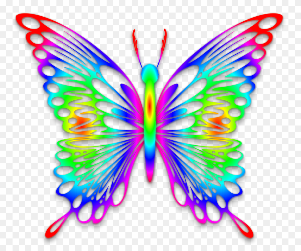 Rainbow Butterfly Clipart Line, Light, Neon, Pattern, Accessories Png Image