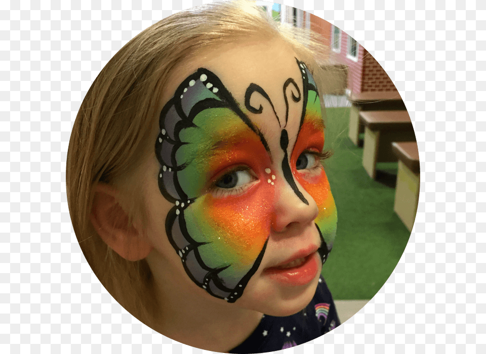 Rainbow Butterfly Face Painting Face Painting, Head, Person, Photography, Portrait Free Png