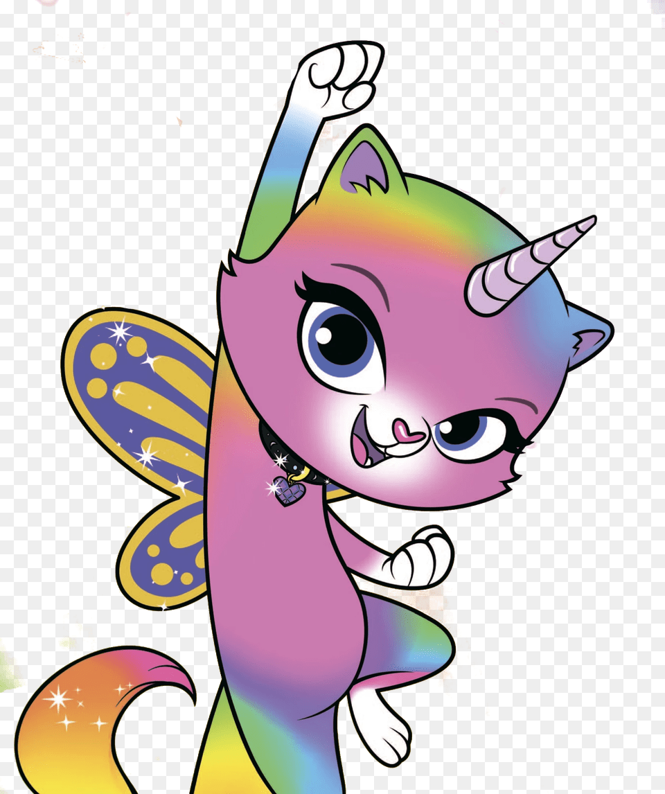 Rainbow Butterfly Unicorn Kitty Characters, Art, Graphics, Publication, Comics Free Png