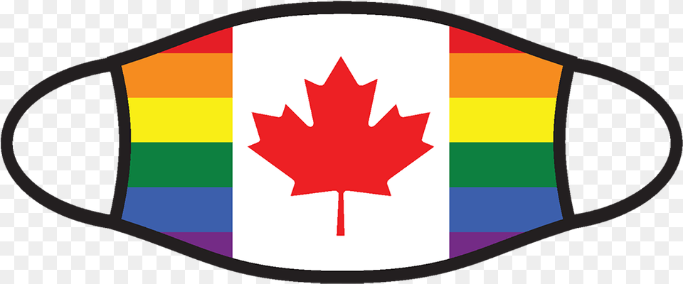 Rainbow Canada Flag Face Covering Canada Flag, Leaf, Plant, Maple Leaf Free Png
