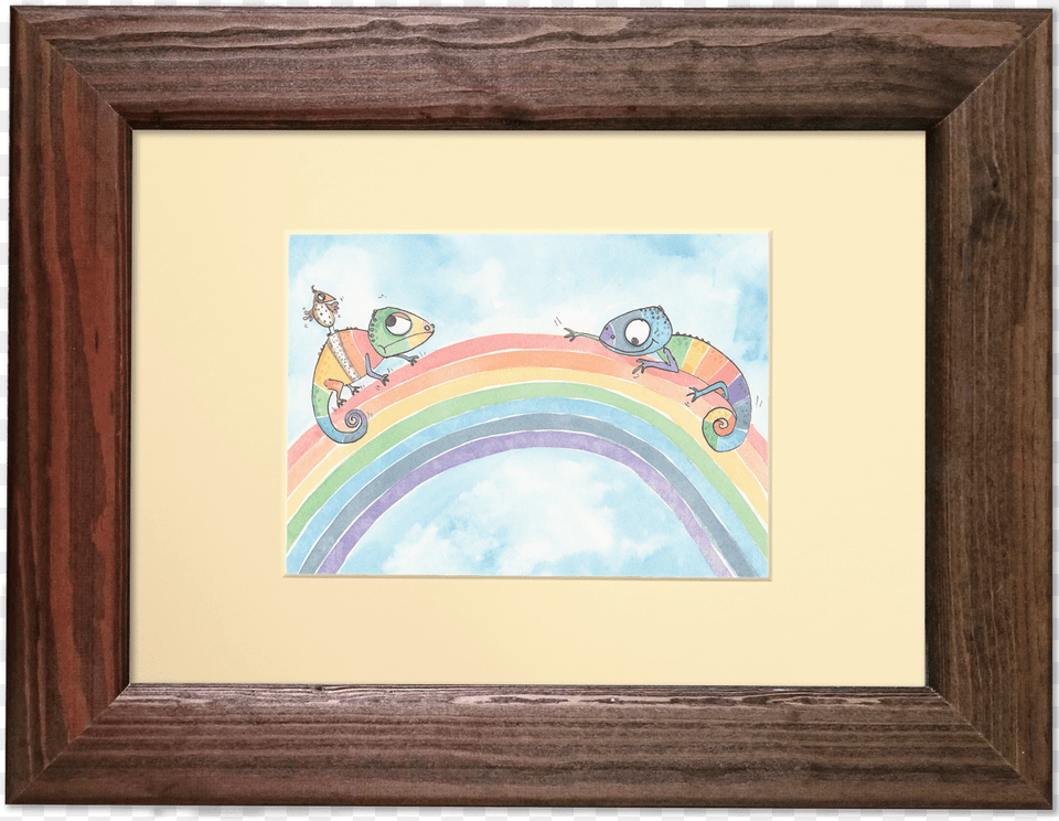 Rainbow Chameleons Frame Picture Frame, Photo Frame, Art, Painting Free Png Download