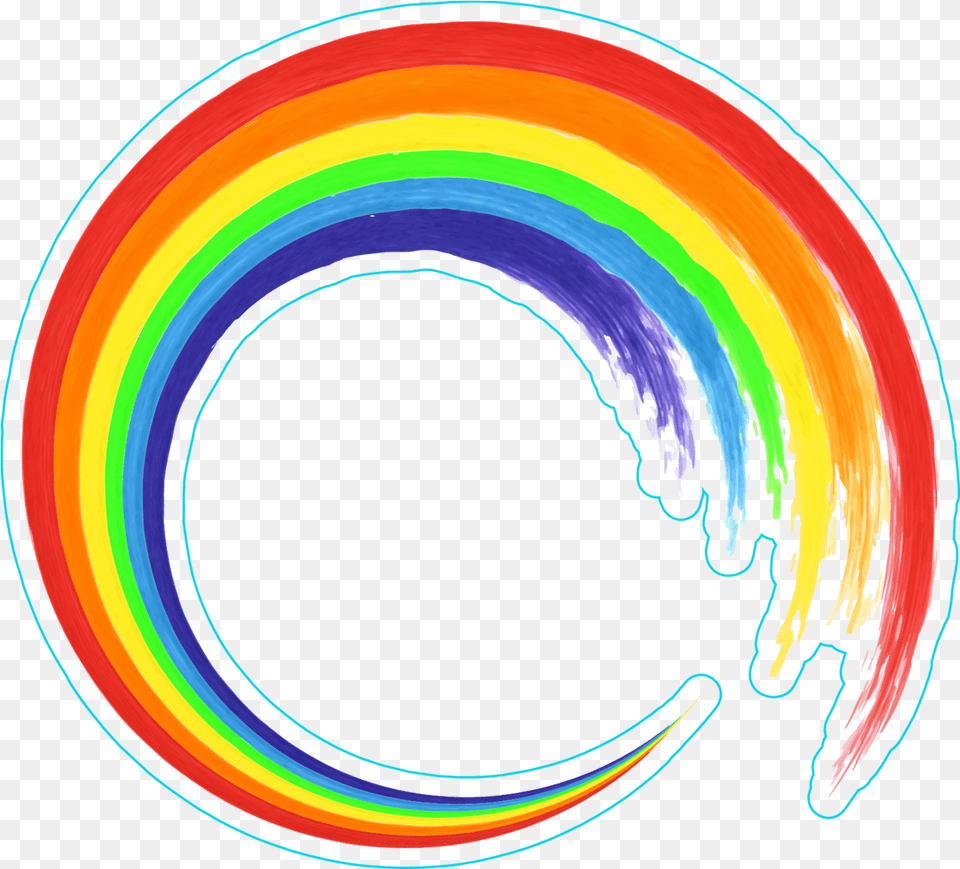 Rainbow Circle Brush Stroke Sticker Transparent Rainbow Circle Logo, Nature, Night, Outdoors, Astronomy Free Png