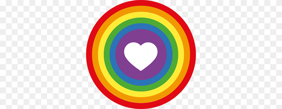 Rainbow Circle Wall Sticker, Heart Free Png Download