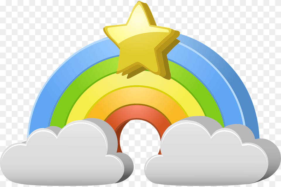 Rainbow Clipart, Symbol, Star Symbol, Logo, Bulldozer Png Image