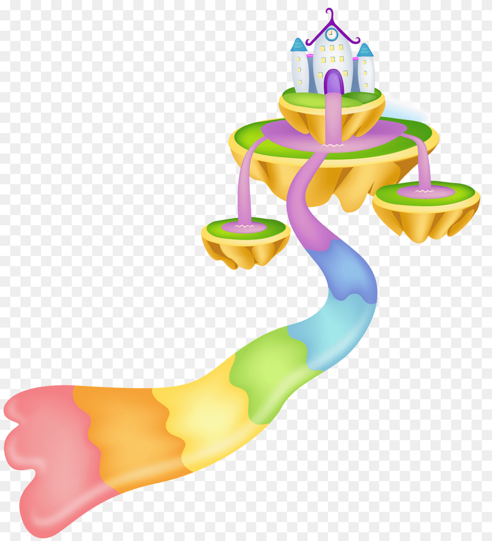 Rainbow Clipart Castle, Birthday Cake, Cake, Cream, Dessert Png