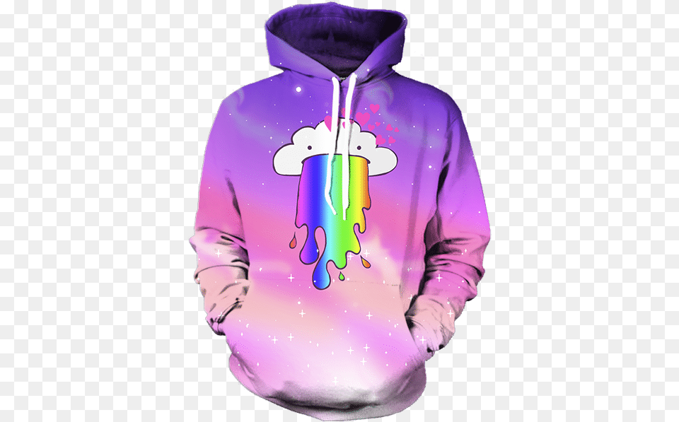 Rainbow Cloud Hoodie Getonfleek California Republic Hoodie, Clothing, Knitwear, Sweater, Sweatshirt Free Png Download