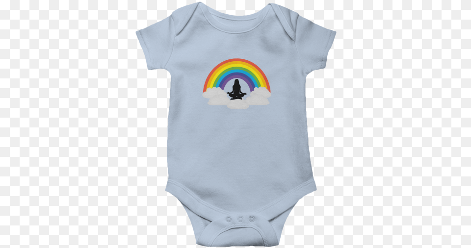 Rainbow Cloud Meditation Storefrontier Short Sleeve, Applique, Clothing, Pattern, T-shirt Free Png Download