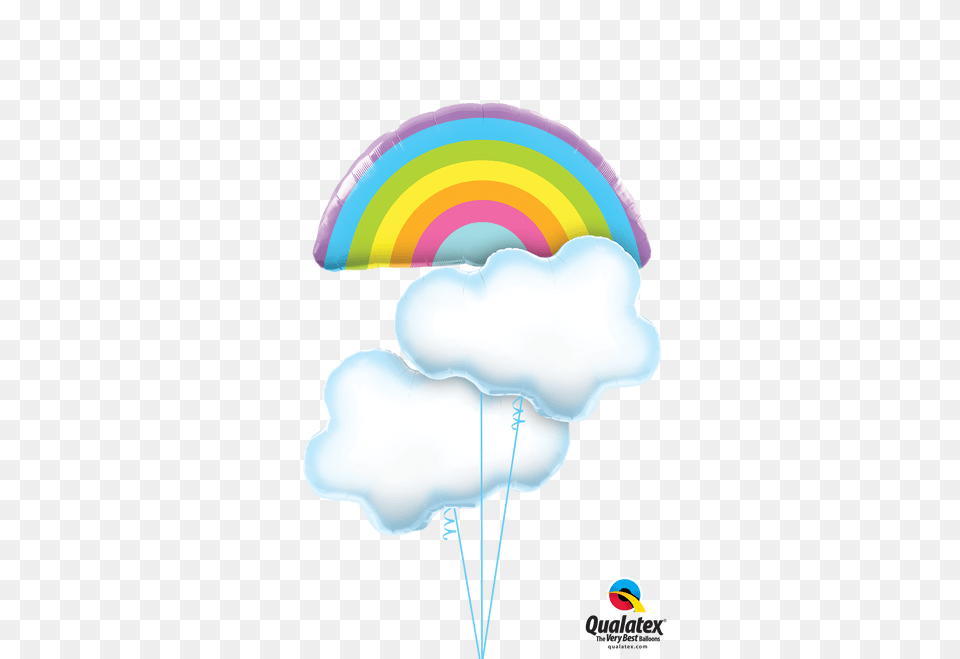 Rainbow Clouds Balloon Bouquet, Parachute, Appliance, Blow Dryer, Device Png Image